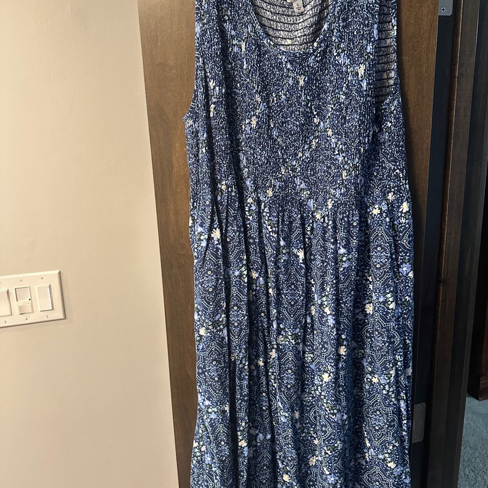 Croft & Barrow Navy Patterned Dress